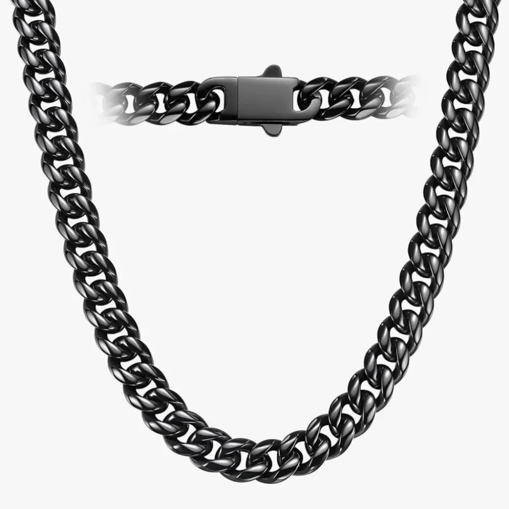 🩵⏭️NIB Black Classic Cuban Chain Link 20